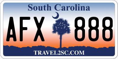 SC license plate AFX888