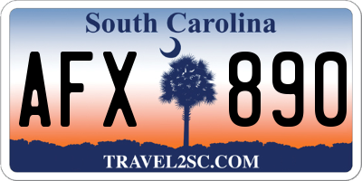 SC license plate AFX890