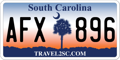 SC license plate AFX896
