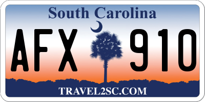 SC license plate AFX910