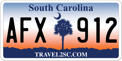 SC license plate AFX912