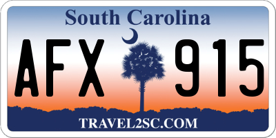 SC license plate AFX915