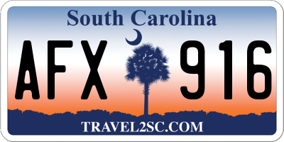 SC license plate AFX916