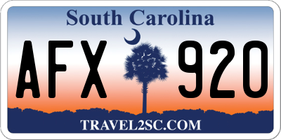 SC license plate AFX920