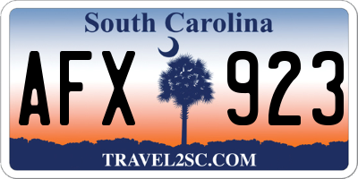 SC license plate AFX923
