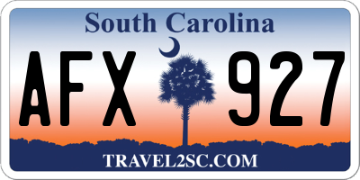 SC license plate AFX927