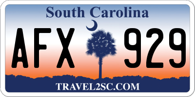 SC license plate AFX929