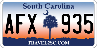 SC license plate AFX935