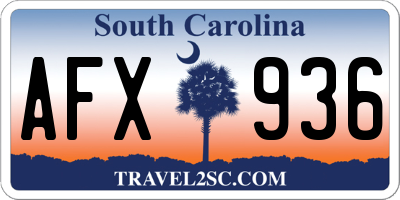 SC license plate AFX936
