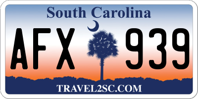 SC license plate AFX939