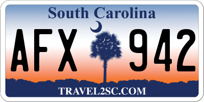 SC license plate AFX942