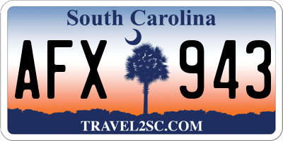 SC license plate AFX943