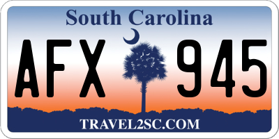 SC license plate AFX945