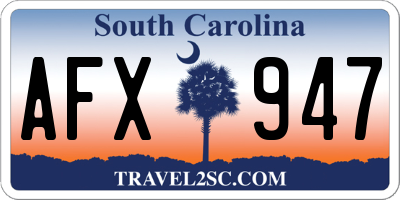 SC license plate AFX947