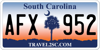SC license plate AFX952