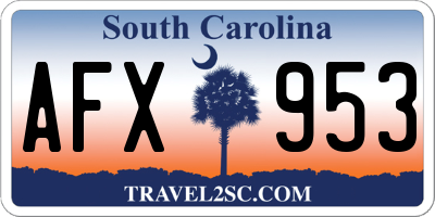 SC license plate AFX953