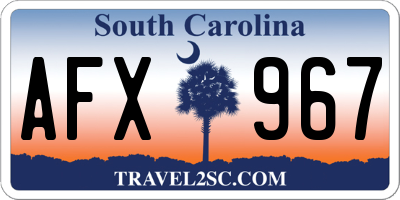 SC license plate AFX967