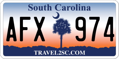 SC license plate AFX974