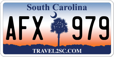 SC license plate AFX979