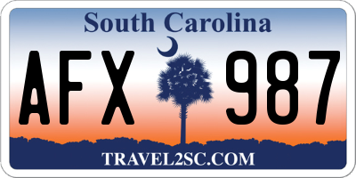 SC license plate AFX987