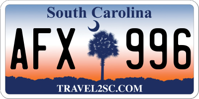 SC license plate AFX996