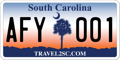 SC license plate AFY001