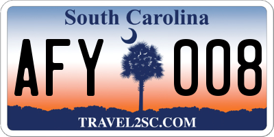 SC license plate AFY008