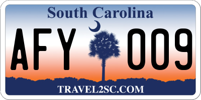 SC license plate AFY009