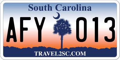 SC license plate AFY013