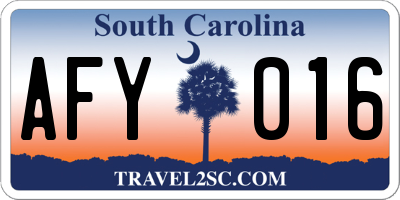 SC license plate AFY016