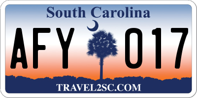 SC license plate AFY017