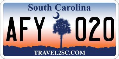 SC license plate AFY020