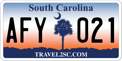 SC license plate AFY021