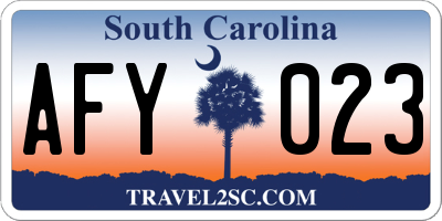 SC license plate AFY023