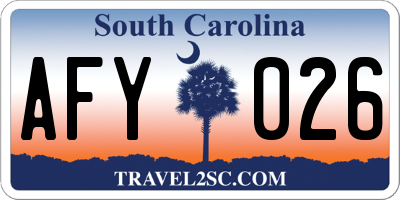 SC license plate AFY026