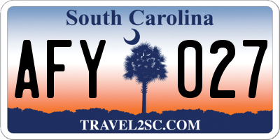 SC license plate AFY027