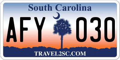 SC license plate AFY030