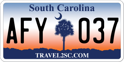SC license plate AFY037