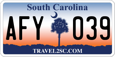SC license plate AFY039