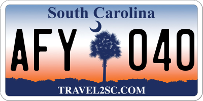 SC license plate AFY040