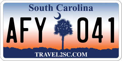 SC license plate AFY041