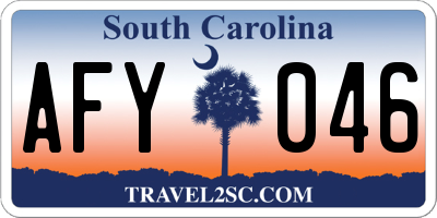 SC license plate AFY046