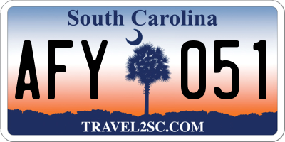 SC license plate AFY051