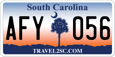SC license plate AFY056