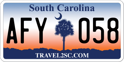 SC license plate AFY058