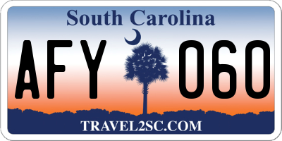 SC license plate AFY060