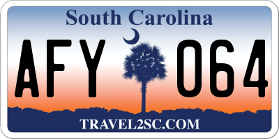 SC license plate AFY064