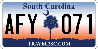 SC license plate AFY071
