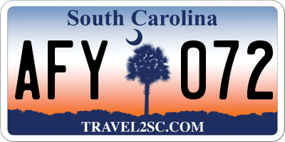 SC license plate AFY072