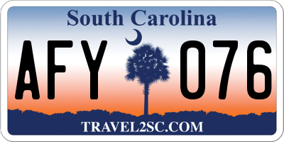SC license plate AFY076